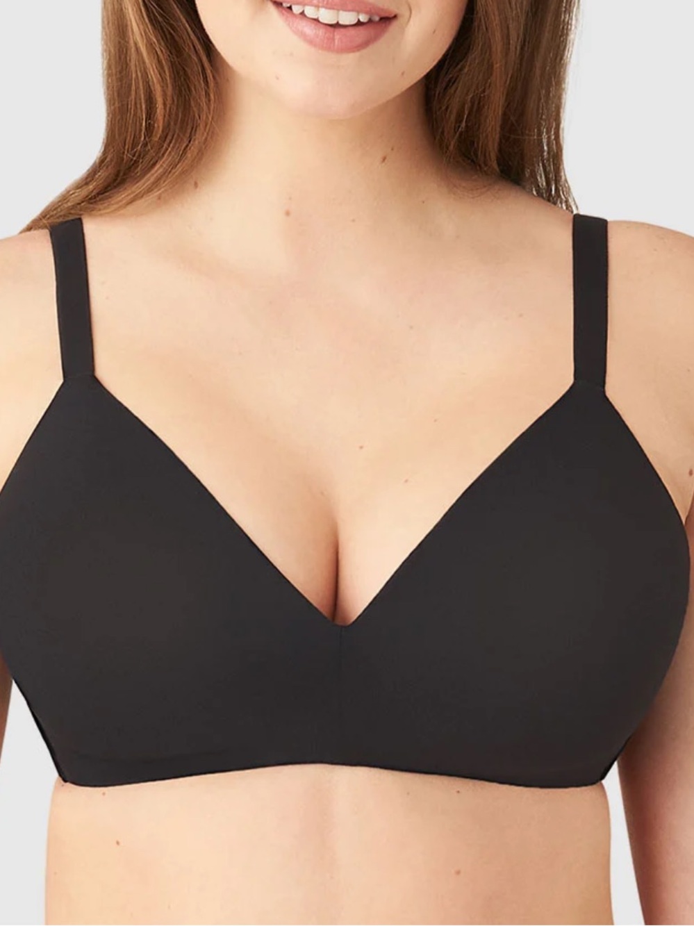 Wacoal How Perfect Wire Free T-Shirt Bra Size 38C Black - Picture 2 of 16